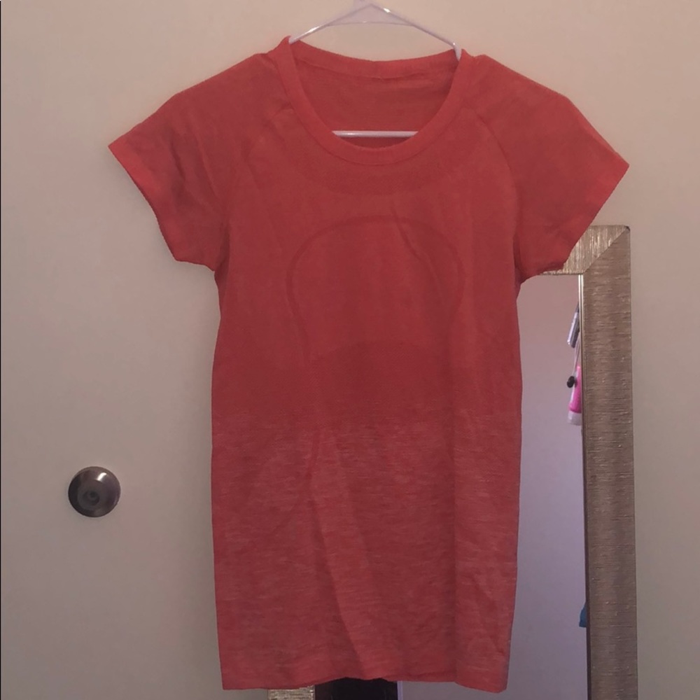 Lulu lemon ombre orange workout shirt